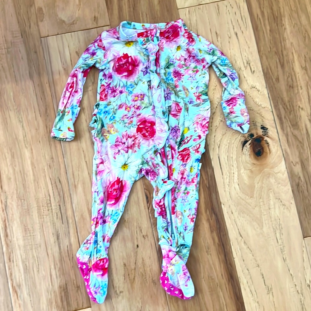 Posh Peanut zipper pajamas with ruffle butt